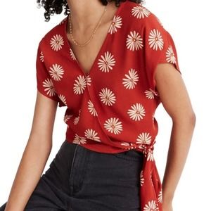 Madewell Floral Wrap Daisy Top